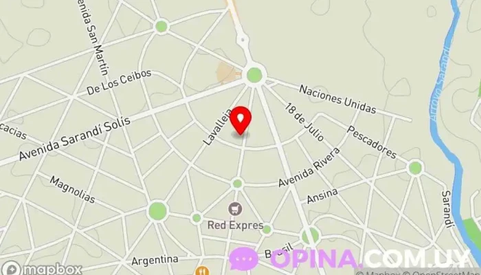 mapa de Medica Uruguaya Clínica ambulatoria en La Floresta