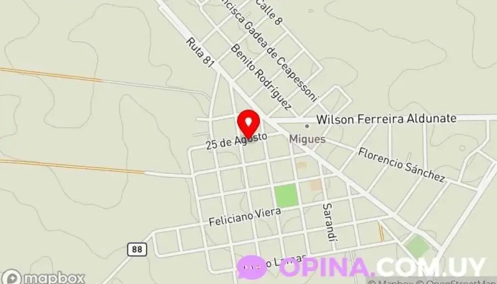 mapa de Medica Uruguaya Médico en Migues