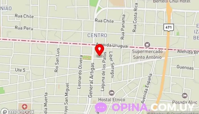 mapa de Medica Uruguaya Centro de salud y bienestar en Chuy