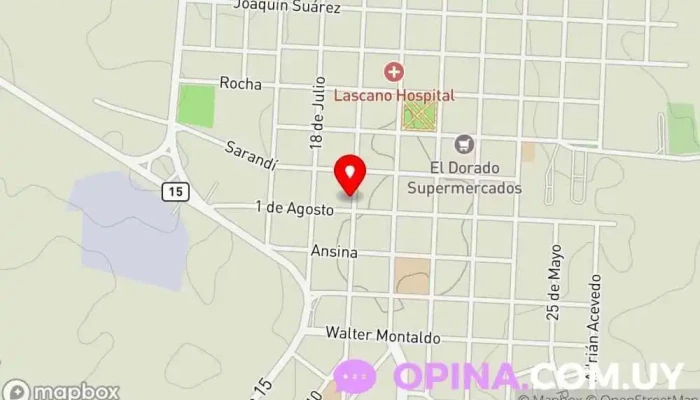 mapa de Médica Uruguaya Hospital en Lascano