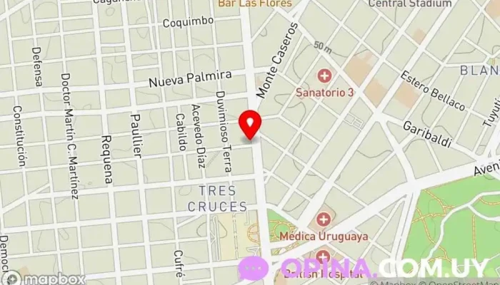 mapa de Medicina Odontológica UCM Servicio de ambulancias, Clínica dental, Higienista dental, Radiología odontológica, Dentista en Montevideo
