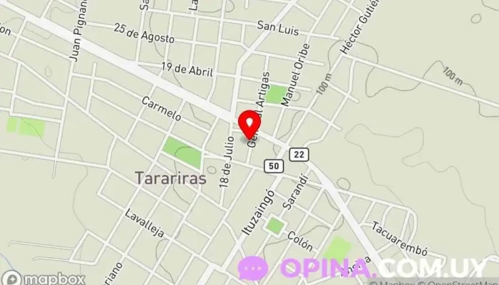 mapa de Merceria Tarariras Mercería en Tarariras