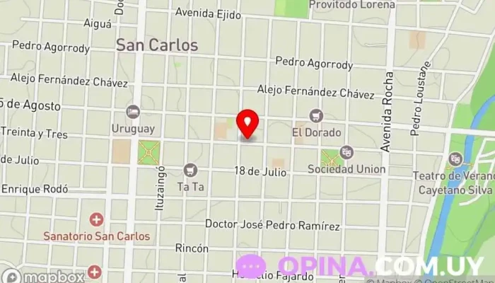 mapa de Minerva Academia de Danza Academia de baile en San Carlos