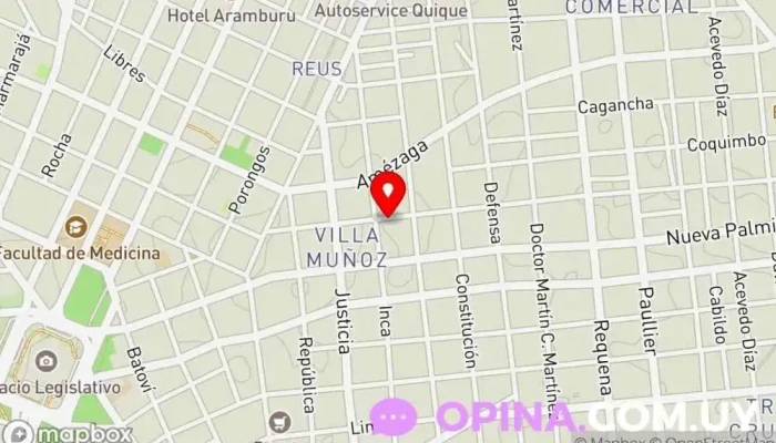 mapa de MiraArte escuelade danza Escuela de ballet, Escuela de aerodanza, Sala infantil, Pabellón de baile en Montevideo