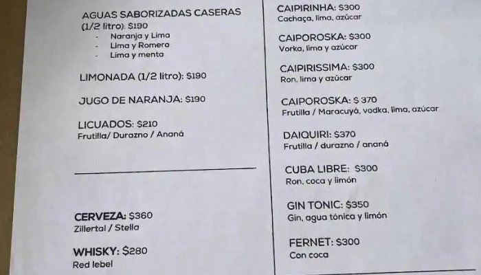 Mojito Resto -  Menu - La Aguada y Costa Azul