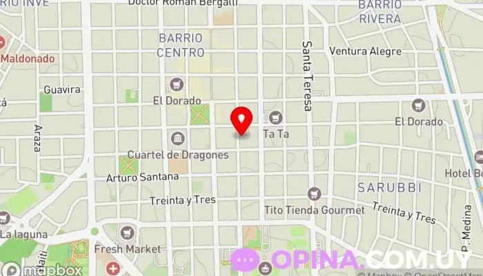 mapa de Montañés Centro de Copiado Centro comercial en Maldonado