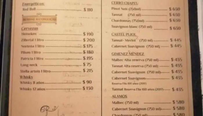 Morano Restaurant -  Menu - Rivera