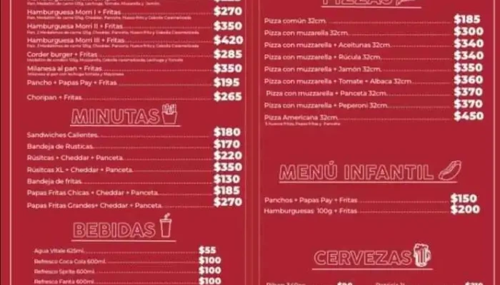 Morrison -  Menu - Paysand&uacute;