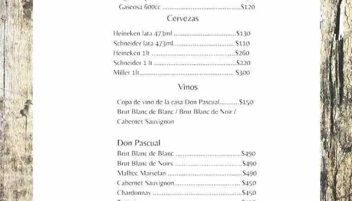 Muelle Sur -  Menu - Col. del Sacramento