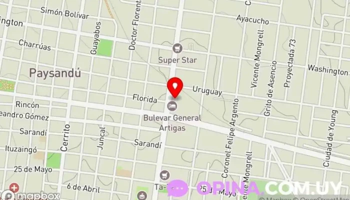 mapa de Multy Art Librería infantil en Paysandú