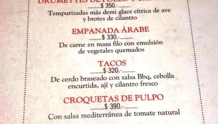 Negroni -  Menu - Montevideo