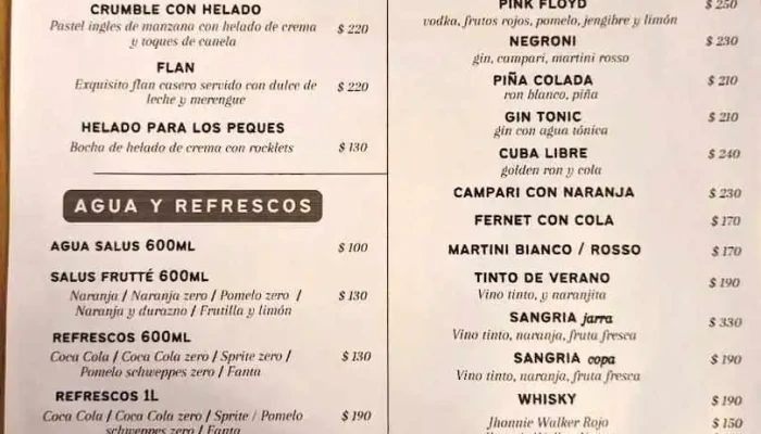 Nido Carmelo -  Menu - Carmelo