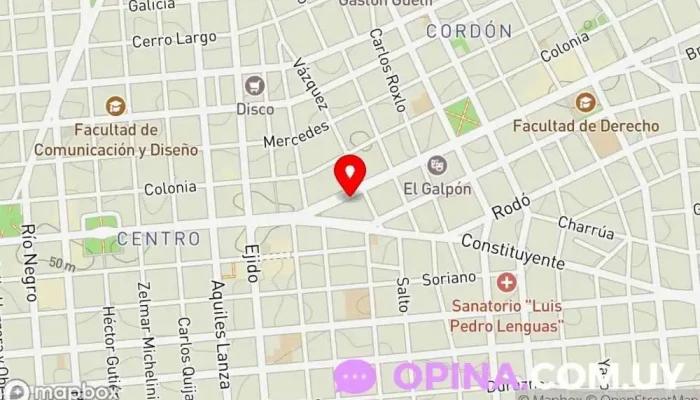 mapa de OCA - Metraje Tienda de descuento, Comercio en Montevideo