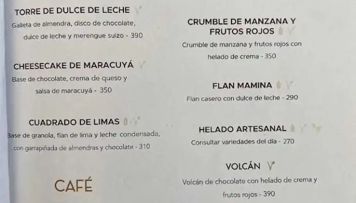 Ocho Nudos Menu - Piriápolis