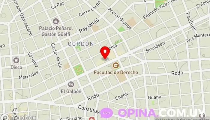 mapa de Odontoclínica Montevideo -Cordón Clínica dental en Montevideo