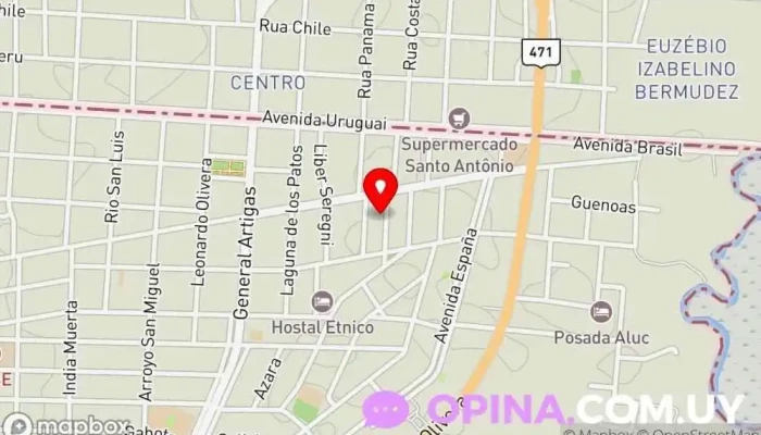 mapa de Odontologa/ Dentista Dra Camila Laxalte Clínica dental en Chuy