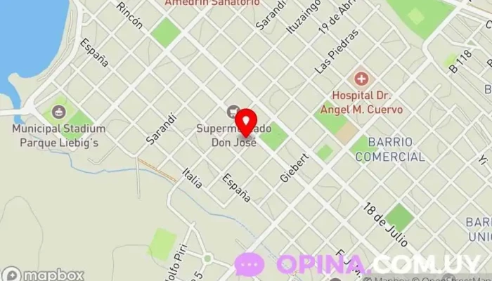 mapa de Odontóloga. Dra María Fernanda Balza Clínica dental en Fray Bentos