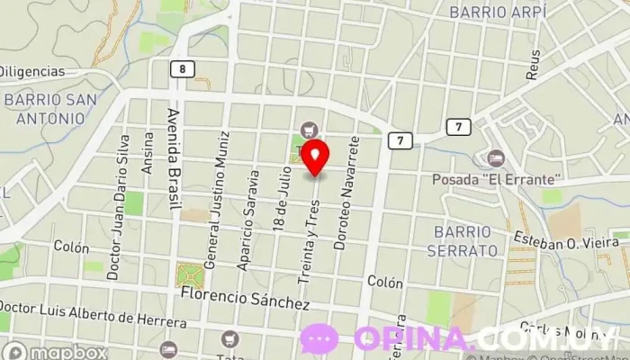 mapa de Odontología Especializada Fabián Gularte Clínica dental en Melo