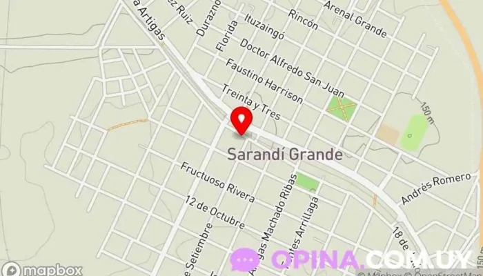 mapa de Odontología Integral - Dra. Natalia Ramón Haro. Clínica dental en Sarandí Grande