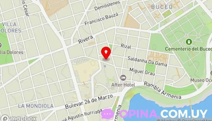 mapa de Odontología Integral Dra. Mariana Brum Clínica dental en Montevideo