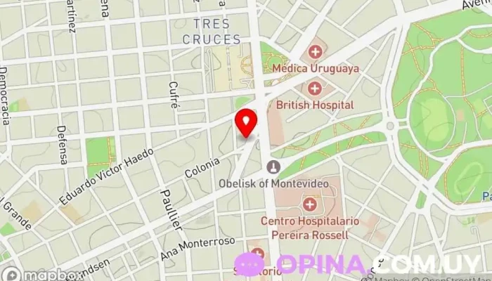mapa de Odontos Clínica Odontológica Ortodoncista, Clínica dental en Montevideo