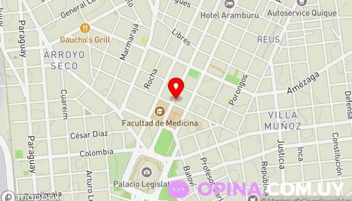 mapa de Oficina Del Libro FERMUR Administracion Tienda de libros médicos en Montevideo