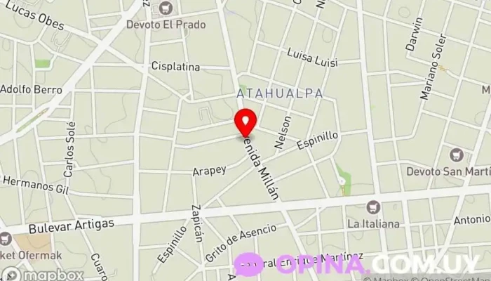 mapa de Oficina Sosa Prado Agencia inmobiliaria en Montevideo