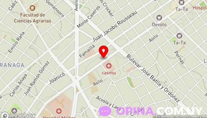 mapa de Oftalmología de Avanzada Clínica de oftalmología en Montevideo