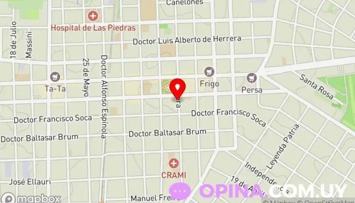 mapa de Oftalmólogo Dr. Enzo Mesa Oficina médica en Las Piedras