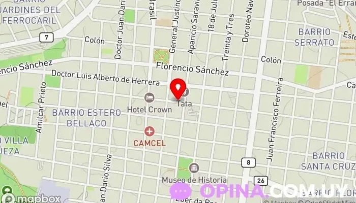 mapa de Oftalmólogo Dr. Rodolfo Perdomo Oficina médica en Melo