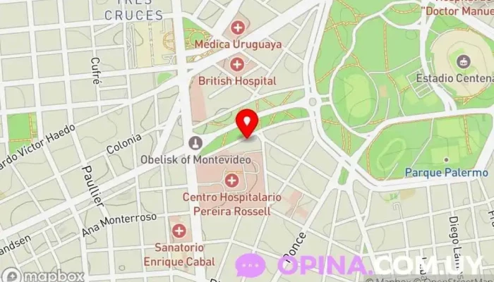 mapa de Oftalmovisión Clínica de oftalmología en Montevideo