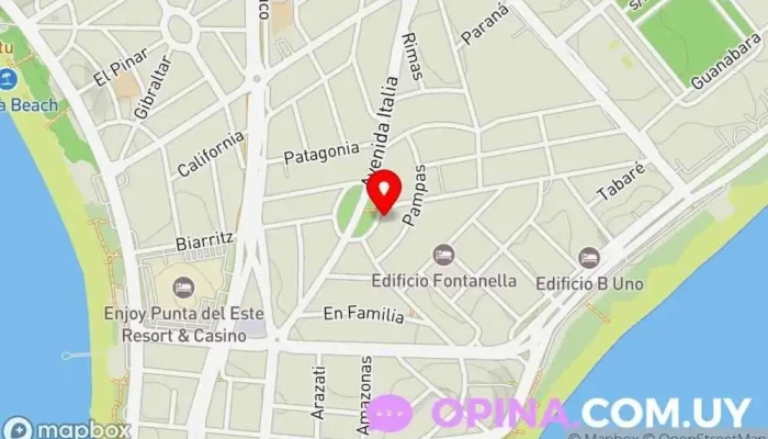 mapa de Olivera Inmuebles Agencia inmobiliaria en Punta del Este