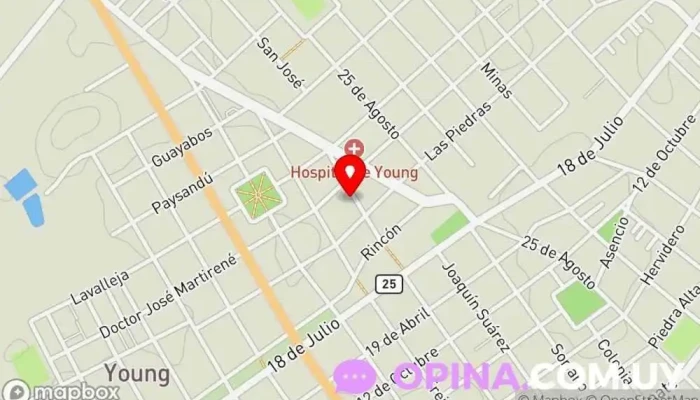 mapa de Optica muñoz Centro comercial en Young