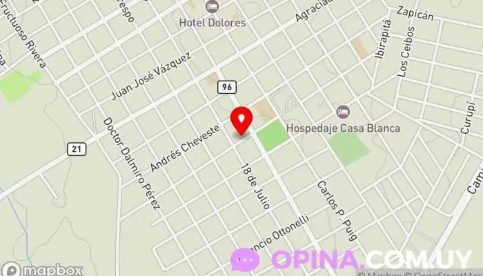 mapa de Ortopedia Corujo Clínica ortopédica, Seguridad y salud ocupacional en Dolores