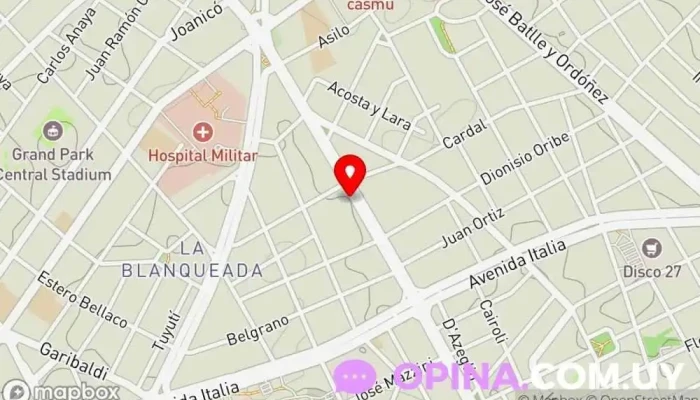 mapa de Ortopedia Marrero Clínica ortopédica en Montevideo