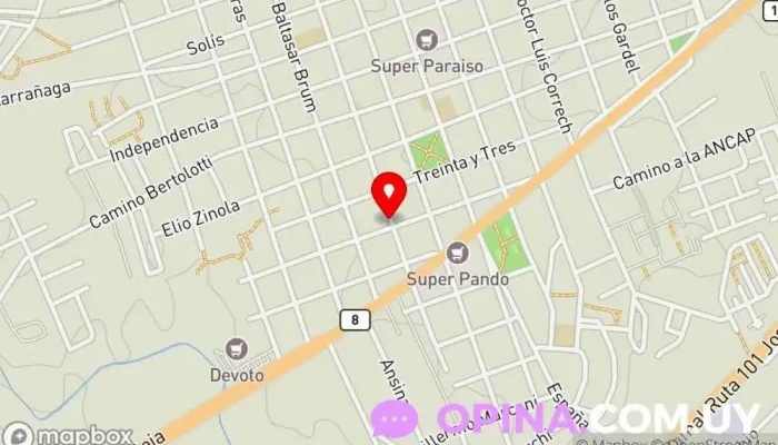 mapa de Ortopedia Pando Tienda de artículos ortopédicos en Pando