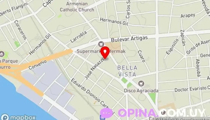 mapa de Oxigenarte Gimnasio en Montevideo