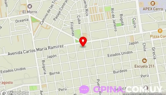 mapa de PALAS TALLERES Educación mixta en Montevideo