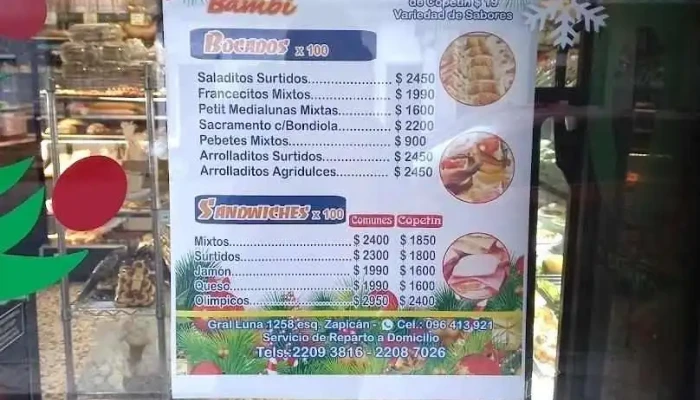 Panaderia Bambi Menu - Montevideo
