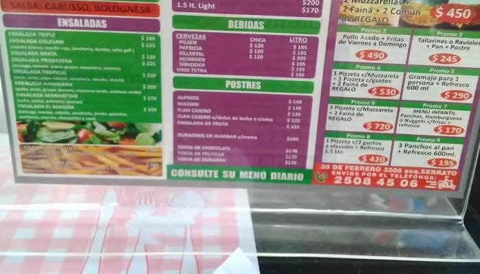 Panaderia El Manjar Menu - Montevideo