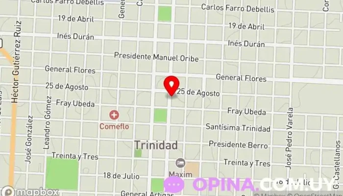 mapa de Papelería Acuarela Papelería en Trinidad