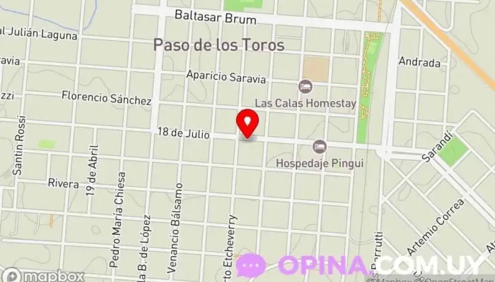 mapa de Papelería Alfa Papelería en Paso de los Toros