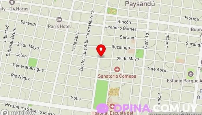 mapa de Papelería Bonjour Papelería en Paysandú