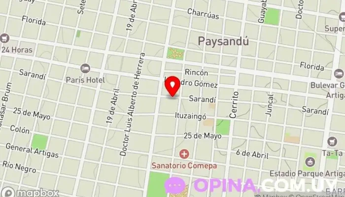 mapa de Papeleria Corteza Papelería en Paysandú