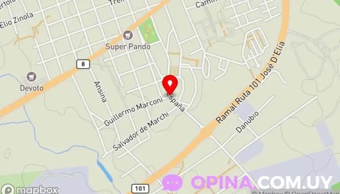 mapa de Papelería Dos Banderas Papelería, Centro comercial en Pando