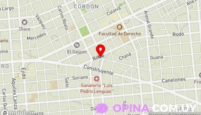 mapa de Papelería El Dragón Taller de encuadernación, Imprenta, Societe de Flocage, Papelería en Montevideo