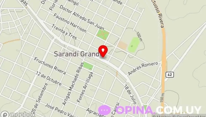 mapa de Papelería Grami Papelería en Sarandí Grande