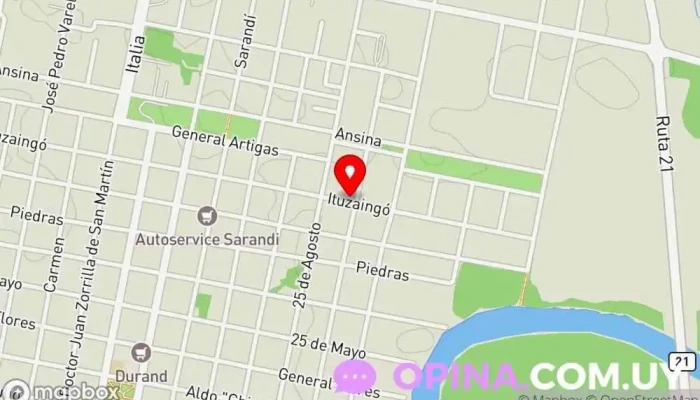 mapa de Papeleria Ituzaingo Papelería en Carmelo