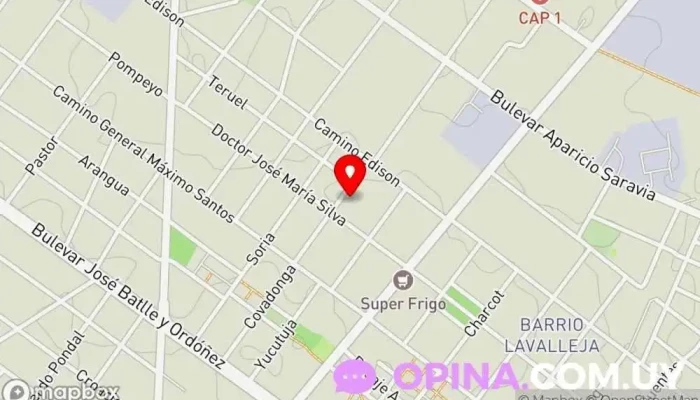 mapa de Papelería Servicio de lavandería en Montevideo