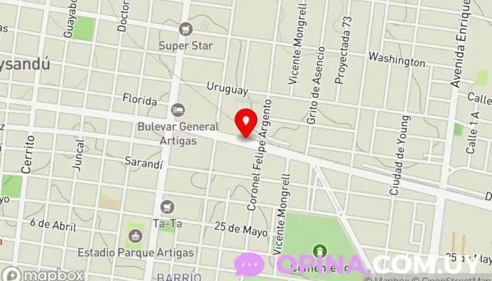 mapa de Papelería Nuevo Sol Papelería en Paysandú